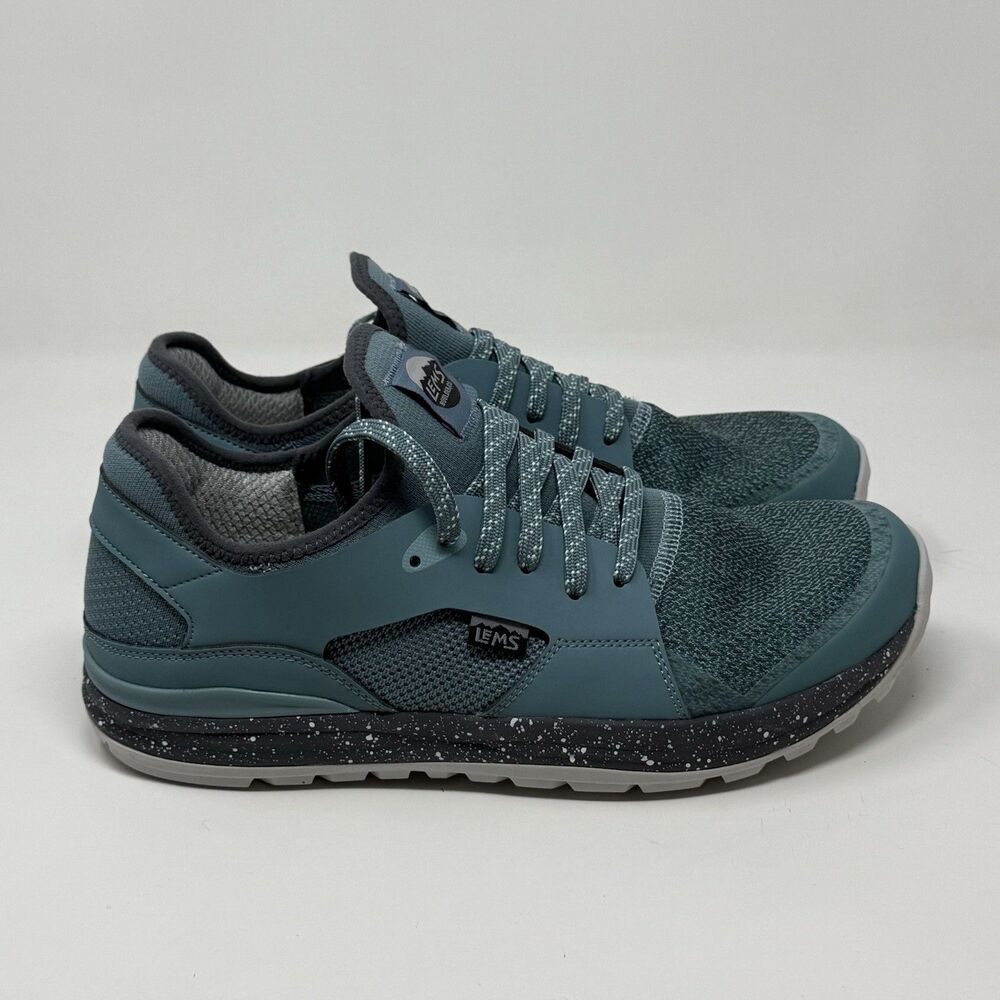 Lems Mesa Trail Running Shoes Mens 12.5 D Arctic Blue Knit Mesh Minimalist